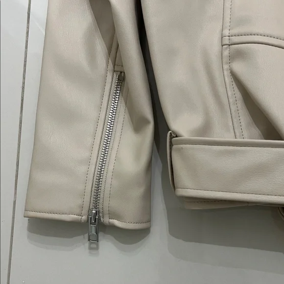 Zara Men's Light Tan Biker Jacket